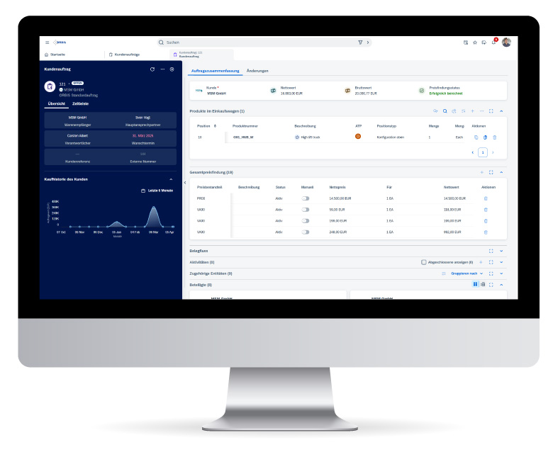 Customer order in SAP Sales Cloud version 2
