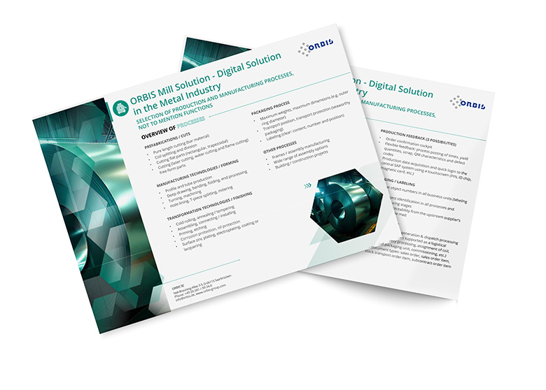 Overview of processes and functions with the ORBIS Mill Solution Overview of processes and functions with the ORBIS Mill Solution